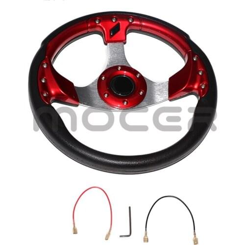 12.5" 320mm Golf Cart Steering Wheel with Horn Switch Blue 6 Hole Fit For Go Golf Kart Buggy EZGO Club Car Boat UTV