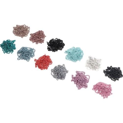 12 Color Punk Style Nail Decorative Metal Chain 3D Nail Art Charms Line 50cm