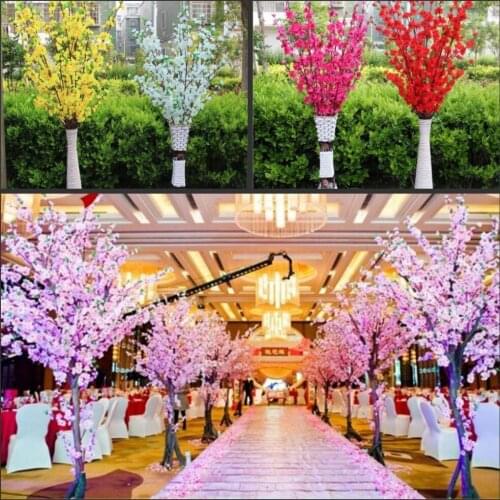 12Pcs/lot Artificial Branches Of Peach Cherry Blossom Silk Flowers Home Wedding Decoration Flower New Arrival