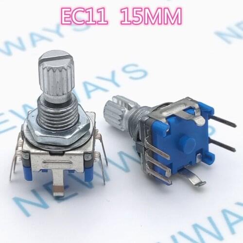 20Pcs Rotary Encoder Code Switch/Ec11/ Audio Digital Potentiometer With Switch 5Pin Handle 15Mm