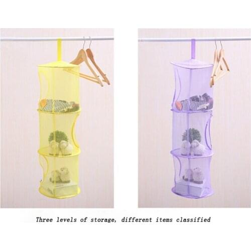 3Styles Drying Clothes Laundry Basket Underwear Socks Storage Hanger Folding Mesh Bag Hanger Single Double Layers Laundry Hamper