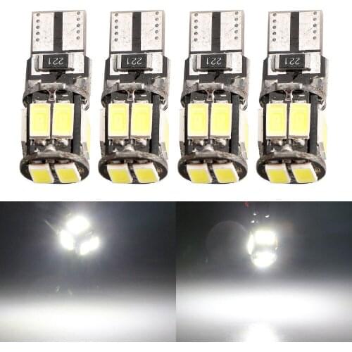 4Pcs WHITE T10 W5W 194 168 5630 10 SMD CANBUS ERROR FREE LED INTERIOR LIGHT BULB Size:27*10mm