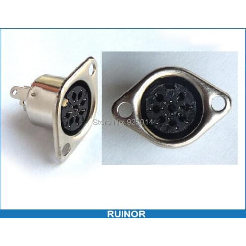 5 pcs Metal shell 8 Pin DIN Plug Female socket Connector Cables Soldering DIY