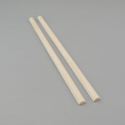 5pcs Light wood Semicircular Balsa woods stick Diy manual Building model material 16mm in diameter 100mm-300mm Length