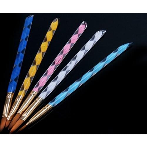 500sets Fast shipping Gel Builder Painting Drawing Brushes Pens Cuticle Pusher Tool 5Pcs/set Nail Art Brush Tools Set