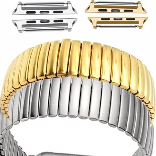 Adapter + strap for Apple Watch band 44/40mm 42/38mm Stretch Expansion Stainless Steel Parts for Apple watch 5 4 3 2 Band Strap