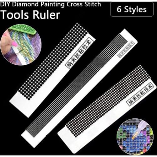 Diamond Painting Steel Ruler Mesh Ruler Nano Sticking Drill Kit Point Drill Accessories