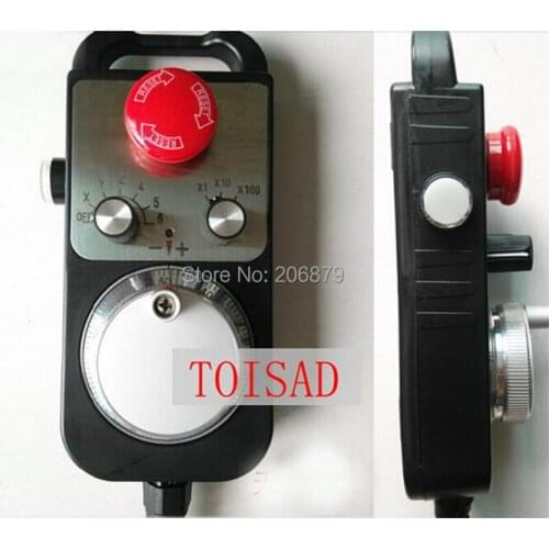 CNC Rotary Encoder Hanual Pulse Generator 6 Axis MPG Pendant Handwheel Emergency Stop For Siemens, MITSUBISHI, FANUC. etc.5V