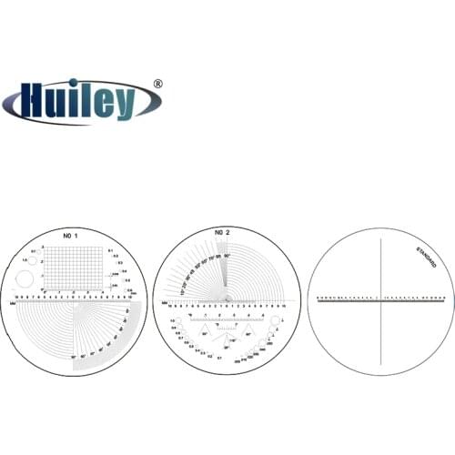 Diameter 35 mm Angle Reticle / Cross Reticle Micrometer for Magnifying Glass Microscope Scale Reticle Measuring