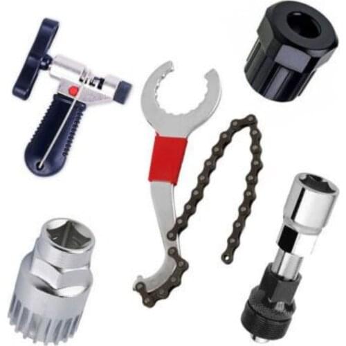 Bicycle Repair Tools 5-Piece Chain Remover Three-in-One Chain Wrench Puller Center Shaft Spinning Sleeve