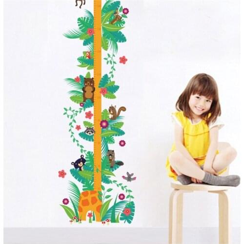Creative Giraffe Growth Chart Wall Sticker Living Room Bedroom Decorations Animal Wild Safari Mural Art Diy Home Decals