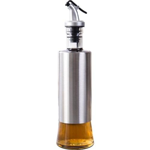 Kitchenware Utensils Glass Oil Pot Stainless Steel Seasoning Bottle Household Leak-proof Soy Sauce Bottle 300ml Vinegar Pot