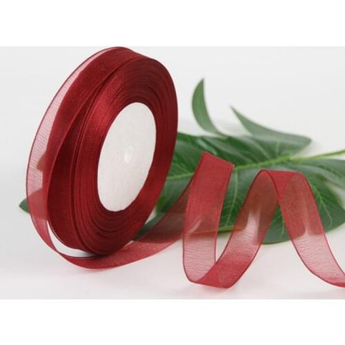 5/8'' 15mm 50Yards/Roll Multi Colors Option Organza Ribbon Headwear Material DIY Garment Sewing Crafts Accessories