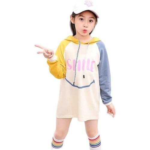 2021 Spring Cute Childrens Sweater Cotton Solid Color Clothes Childrens Clothing White Hooded Sweater for Baby Girls