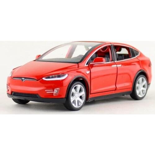 Proswon/1:32 Scale/Diecast Toy Model/Tesla Model X90 SUV/Sound & Light Car/Pull back Educational Collection/Children/Gift