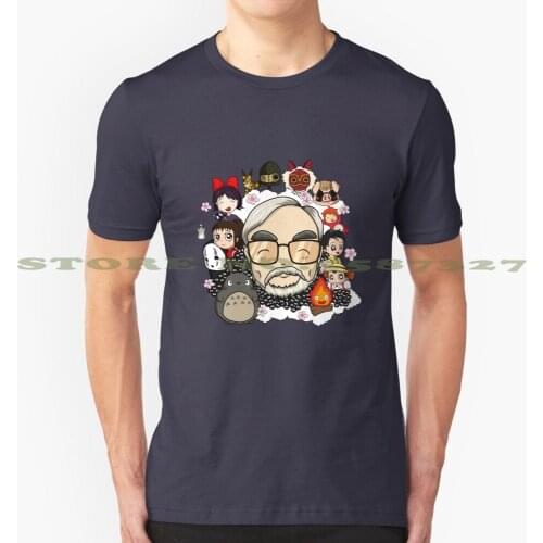 Hayao Miyazaki And Ghibli Characters Fashion Vintage Tshirt T Shirts Hayao Miyazaki Ghibli Totoro Laputa Calcifer Nausicaa Soot