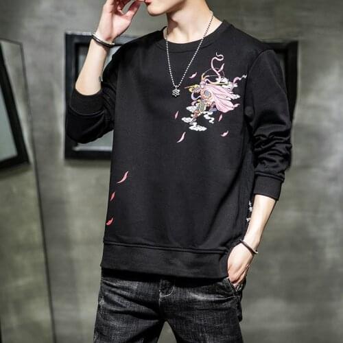 MrGB Chinese Style Cartoon Graphic Men Pullovers Fashion Vintage Oversize Male Sweatshirt 5XL Casual Autumn Men Clothing