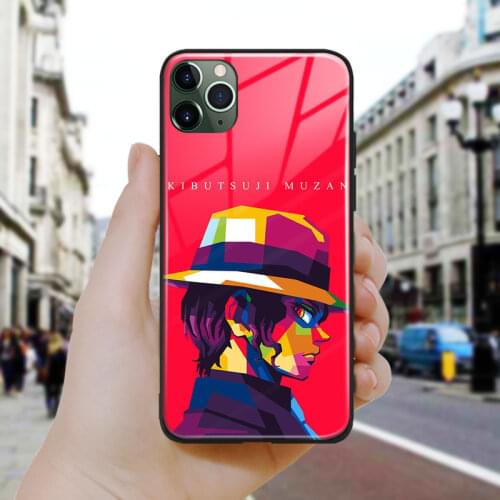 Kibutsuji Muzan Pop style art Soft Silicone Glass Phone Case Cover Shell For iPhone SE 6 6s 7 8 Plus X XR XS 11 12 Mini Pro Max
