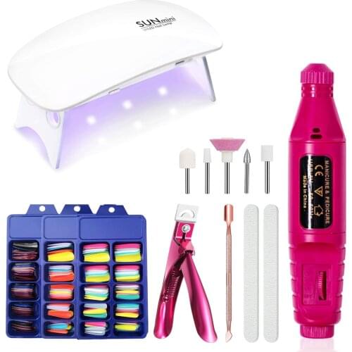 DJBS Manicure Set UV LED Lamp Dryer Electric Nail Drill Machine Fake Nails Nail Clipper Nail File All for Manicure Nail Art Tool