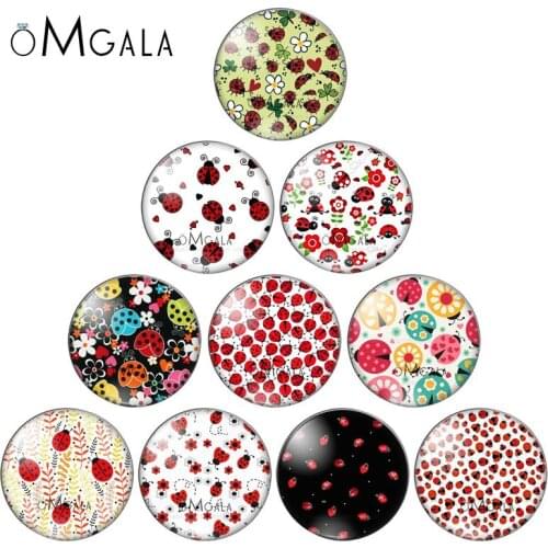 New Cartton Drawing Insect Patterns 8mm/10mm/12mm/18mm/20mm Round photo glass cabochon demo flat back Making findings