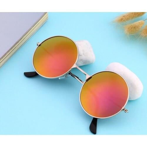 Womens Mens Anti Colorful Mirror Lens Round Glasses Sunglasses Vintage New Fashion British Style Beach Style Glasses