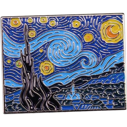 P5521 Dongmanli Van Gogh Art Hard Enamel Pins Women Men Badge Backpack Collar Lapel Fashion Jewelry