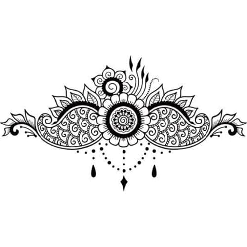 Water Transfer Tattoo Stickers India Pattern Cluster flower Women Body Chest Temporary Tattoo Girl Waist Bracelet Flash Tatoo