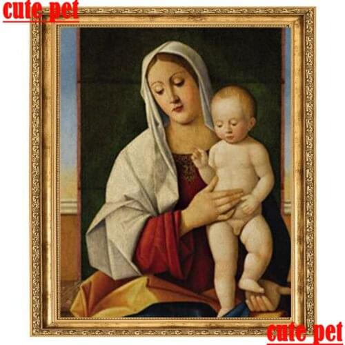 Holy Mother 3DWallpaper Full Diamond Embroidery Diy Diamond Painting Cross Stitch Needlework Square round Diamond Mosaic NoFrame