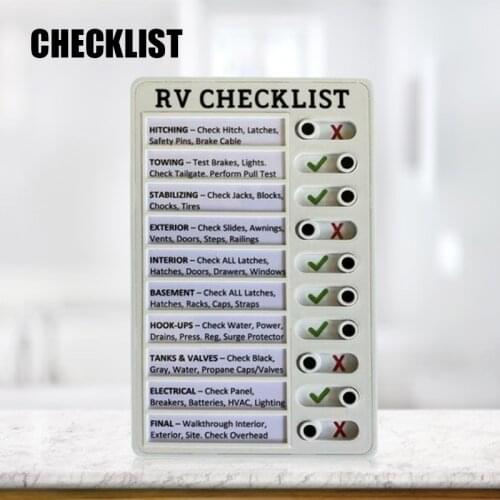 Portable RV Checklist Note Board Removable Reusable Creative Note Pad for Home Camping Traveling JAN88