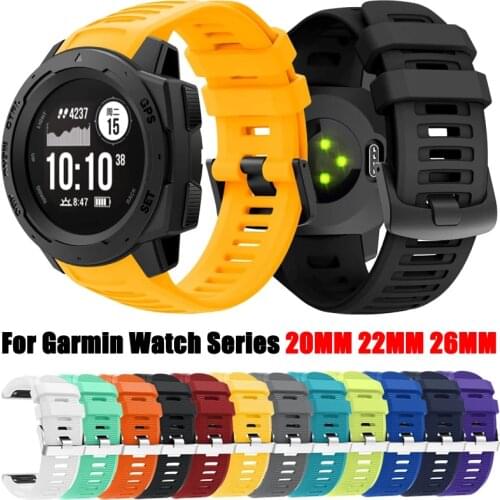 20MM 22MM 26MM Silicone Quick Release Watch Band Strap For Garmin Fenix 3 3HR 5 6S 5X 6X Plus Pro For Garmin Forerunner 935 945