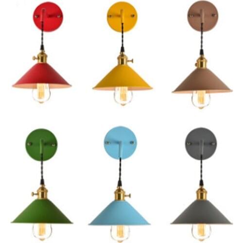 Nordic Wall Lamp Creative Iron Industrial Style Restaurant Wall Lamp Bar Aisle Lamp Retro Bedroom Bedside Lamp