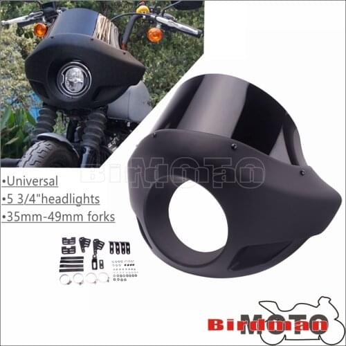 Universal 5 3/4 inch Headlamp Windshield Cafe Racer Headlight Cover 35-49mm Forks For Harley Honda Suzuki Custom Sport Fairing