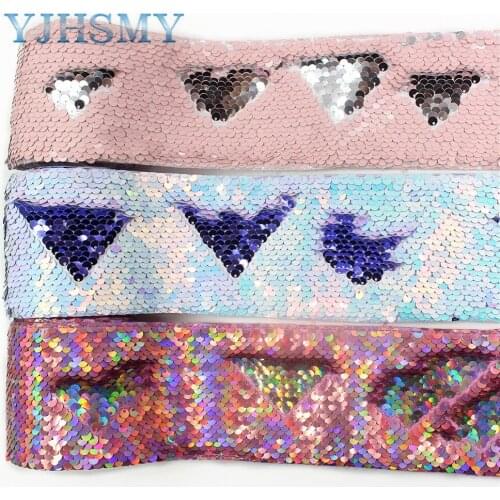 YJHSMY I-19619-1393,Printing Sequin Shiny Glitter Cartoon 75mm(3") Ribbon DIY Hairbows Accessories Wedding Party Decoration 2y