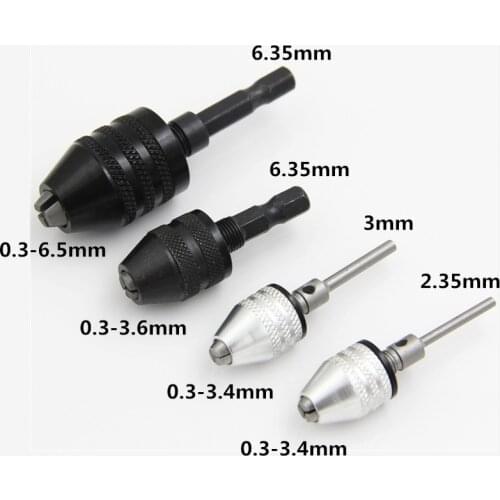 1Pc 6.35mm Quick Change Keyless Drill Bit Chuck Hex Shank Adapter Converter Tool Electric Grinder Drill Chuck