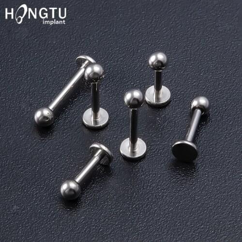 1PCS Medical Titanium Steel Stud Earring Punk Rod Ball-Type Screws Small Earrings Unisex Ear Bone Nail Lip Piercing Jewelry