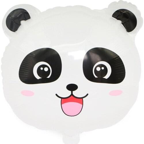 10pcs 18inch Smile Panda Foil Balloons Kids Toys Cute Animal Head Theme Party Balloon Birthday Wedding Helium Panda Decoration