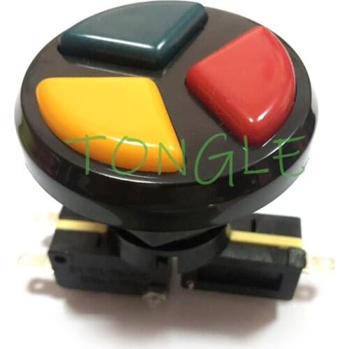 10PCS Jamma Arcade 3 in 1 Round Push Button with high quality micro switch for arcade game machines Triple Colors