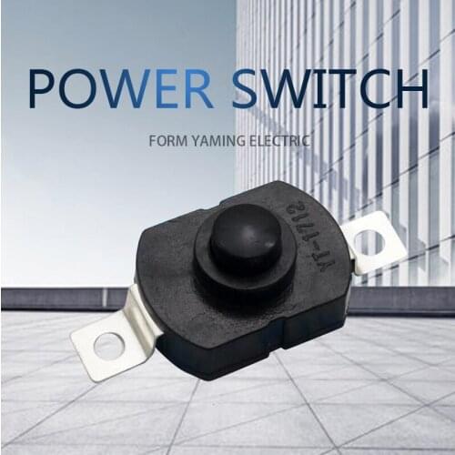 10pcs Light Flashlight Push Button Switch 17*12*9.5mm Electric Power Black 1712KD