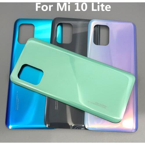 20Pcs For Xiaomi Mi 10 Lite Glass Panel Back Cover Case Back Battery Door Housing Mi10 Lite With Adhesive Tape Replacement Parts