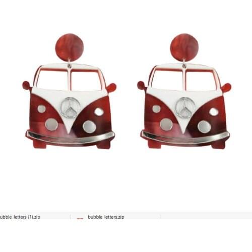 2021 New Fashion Red Car Bus Earrings For Women Creative Whimsy Acrylic Jewelry Drop Shipping E20076