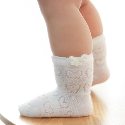 4 Pairs Lot Newborn Infant Summer Socks Kids Children Toddler Girl Boy Cotton Mesh Cute Funny White Sock Kawaii Baby Accessories