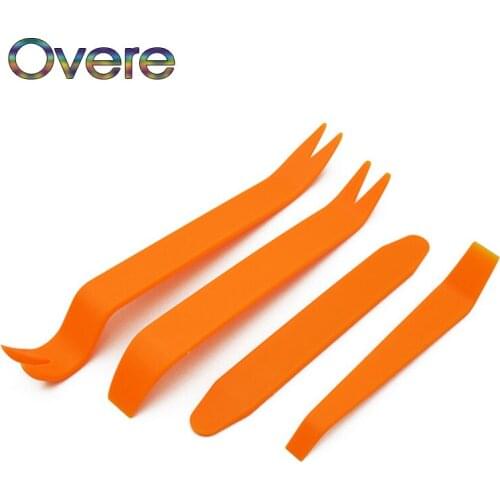 Overe 4Pcs Auto Car Radio Panel Door Clip Panel Pry Tool Kit for Ford Focus 2 3 Fiesta Mondeo MK4 Ranger Toyota Corolla chr RAV4