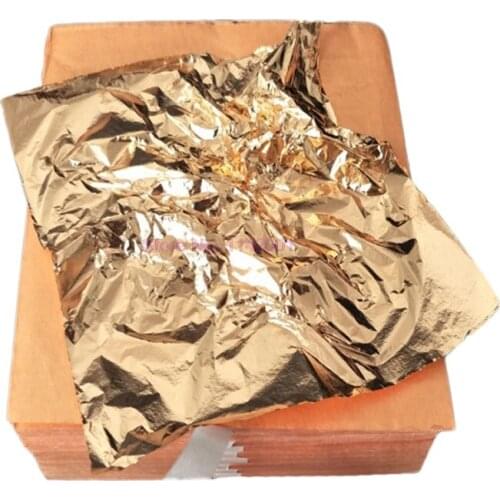 50bag 100pcs Art Craft Design Paper Gilding Imitation Gold Sliver Copper Foil Papers DIY Craft Decor Leaf Leaves Sheets