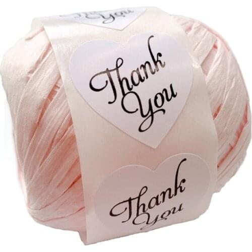 500pcs Thank You sealing sticker White background DIY Black font stickers label aesthetic 25mm