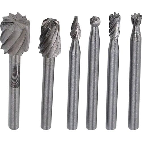 6pcs 1/8' Shank HSS Router Bit Set,Carbide Rotary Burr Set for Home & DIY Woodworking, Drill, Engraving, Carving