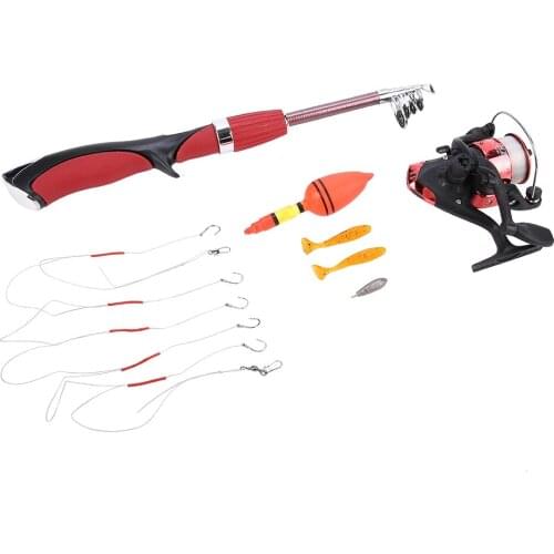 ABS Rust-Proof Break-Proof Fishing Wheel Rod Gear Anti-Winding Guide Ring And Folded Rocker Arm Ice Fishing Rod Set