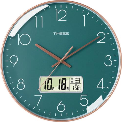 Nordic Big Wall Clock Living Room Creative Silent Led Electronic Clocks Calendar Silent Wall Watches Home Decor Kitchen Clock
