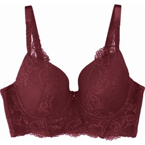 Female Brassiere Womens Bra Plus Size Push Up Bra Top Intimates Sexy Lace Underwear Back Closure Lingerie Large Size 32C-40H