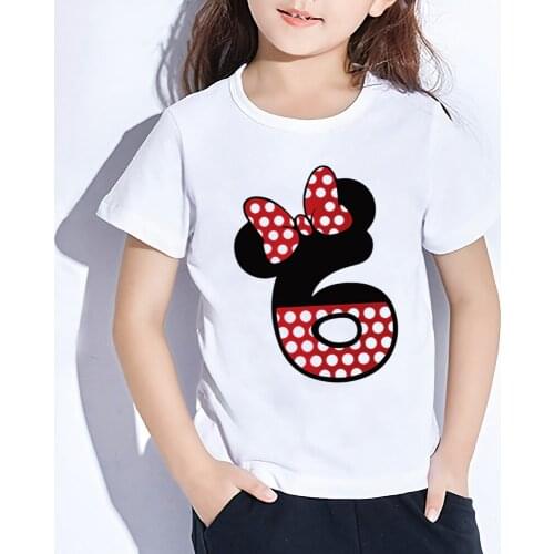 Birthday Party Number 1-9 Cartoon Boys Girls T-Shirt Print 2021 Fashion Clothing Top Summer Funny T Shirt For Children,YKP076