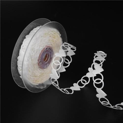 DIY Embossed Ribbon White Heart Ribbon for Wedding Crafts Decoration Gift Wrapping Supplies Accessories